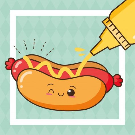 Kawaii comida rápida lindo hot dog con i... | Free Vector #Freepik #freevector #comida #restaurante #perro #dibujos-animados Dog Kawaii, Free Graphic Design Software, Preschool Themes, Coca Cola Vintage, Kawaii Food, Halloween Deco, Food Drawing, Color Pencil Art, Simple Doodles