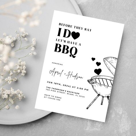 Bbq Before I Do, I Do Bbq Rehearsal Dinner, I Do Bbq Invitation, Bridal Bbq, Bbq Engagement Party Ideas, Brews Before I Dos, Cookout Theme, I Do Barbecue, Engagement Bbq