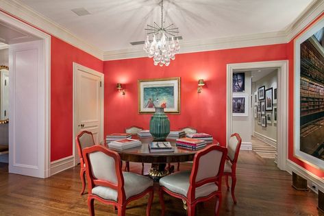 Where they'll be enjoying those meals. Coral Paint Colors, Upper East Side Apartment, Manhattan Apartment, New York City Apartment, Barefoot Contessa, Hamptons House, Red Rooms, New York Apartment, Nyc Apartment