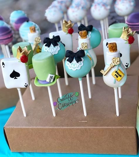 Alice In Wonderland Cake Pops, Wonderland Sweet 16, Alice In Wonderland Cake, Wonderland Party Decorations, Alice In Wonderland Decorations, Onederland Party, Wonderland Cake, Alice In Wonderland Tea Party Birthday, Alice In Wonderland Cakes