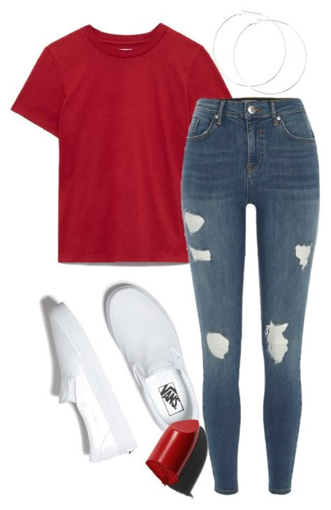 Algo sencillo para un día normal... Blusa roja, pantalón mezclilla rasgado y zapatos Vans. •A|C|V• Birkenstock Outfit, Teenage Outfits, Cute Outfits For School, Tween Outfits, Cute Comfy Outfits, Teenager Outfits, Outfits Casual, Swag Outfits, Teen Fashion Outfits