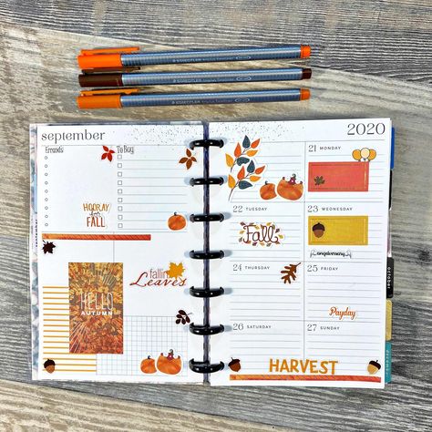 The Happy Planner Dashboard Layout Ideas, Mini Happy Planner Layouts Dashboard, Dashboard Planner Ideas, Happy Planner Mini Layouts, Classic Happy Planner Dashboard Layout Ideas, Happy Planner Fall Layout Ideas, November Planner Layout, Fall Planner Layout, Dashboard Planner Layout