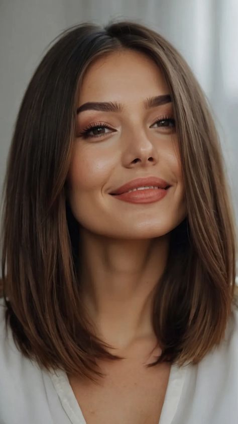 **Say Goodbye to Boring: 15 Mid-Length Bob Haircuts That Dazzle** - Inspire Inlet Shoulder Length Hairstyles For Straight Hair, Fall Medium Length Hair Brunette, Long Bob Straight Hair Shoulder Length, Medium To Long Length Haircut Straight, Chic Shoulder Length Hair, Haircut Mid Length Layered, Savannah Guthrie Hair, Long Straight Bob Hairstyles, Think Hair Haircuts