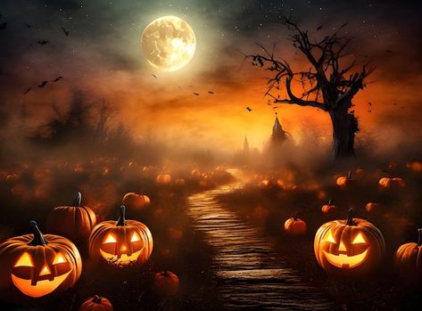 Photo spooky pumpkin halloween poster ba... | Premium Photo #Freepik #photo Halloween Zoom Background, Halloween Wallpaper Landscape, Halloween Wallpaper Horizontal, Imprimibles Halloween, Wallpaper Landscape, Halloween Background, Background Images Hd, Poster Background, Halloween Poster