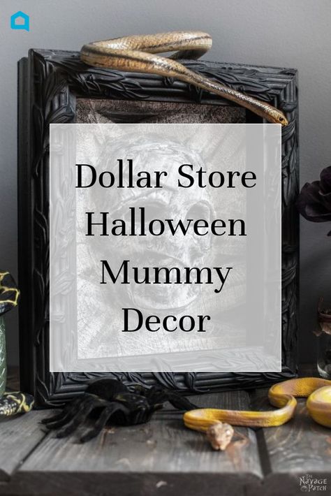 Mummy Decorations Diy, Mummy Decor, Diy Halloween Apothecary Jars, Diy Bathroom Vanity Makeover, Mummy Decorations, Topiary Diy, Spooky Halloween Decor, Cheap Halloween Decorations, Homemade Chalk