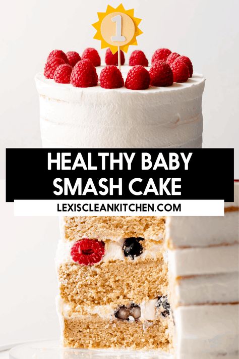 Homemade Smash Cake, Healthy Smash Cake, Kitchen Website, Smash Cake Recipes, Healthy Birthday, Lexi's Clean Kitchen, Kid Recipes, Baby Cake Smash, Healthy Cake Recipes