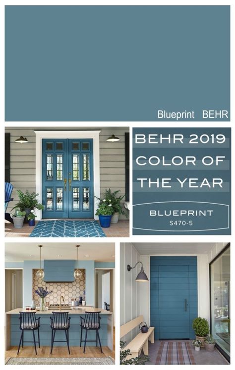 Highlight of the 2019 Colors of the Year from the paint manufacturers color forecasts including Sherwin Williams, BEHR, PPG, Ace Hardware and Dutch Boy. by patsy Bedroom Paint Colors Master, Popular Paint Colors, Door Paint Colors, Paint Colors Benjamin Moore, Painted Front Doors, Front Door Colors, Bedroom Paint Colors, House Paint Exterior, Exterior Paint Colors