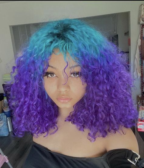 Hair Styles Aesthetic, Purple And Blue Hair, Dyed Curly Hair, Cute Hair Colors, Fever Dream, Dyed Hair Inspiration, Colored Curly Hair, Dyed Natural Hair, Natural Curls Hairstyles