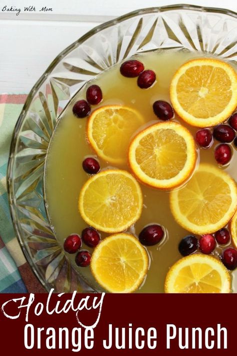 Holiday Orange Juice Punch great non-alcoholic drink recipe for Christmas brunch. Easy and only a couple of ingredients. Punch For Thanksgiving, Orange Juice Punch, Simple Drink Recipes, Ginger Ale Punch, Party Drink Recipes, Juice Punch, Brunch Punch, Thanksgiving Punch, Alcoholic Punch Recipes