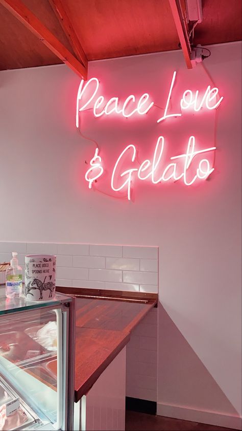 neon lights, pink lights, gelato Gelato Neon Sign, Gelato Quotes, Gelato Store, Love And Gelato, Best Things In Life, Led Sign, Led Signs, Wedding Signs, Peace And Love