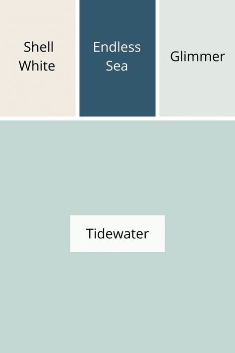 Sherwin Williams Tidewater Bedroom, Sherwin Williams Abalone Shell, Tidewater Paint Color, Tidewater Sherwin Williams, Sherwin Williams Tidewater, Surf Bungalow, Updated Colonial, Blue Paint Color, Sherwin Williams Paint