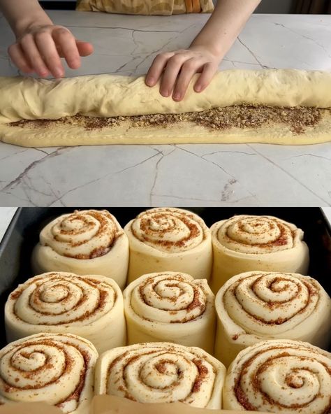 Soft and Fluffy Cinnamon-Walnut Rolls with Cream Cheese Frosting - Greenku Recipes Soft And Fluffy Walnut Cinnamon Rolls, Fluffy Homemade Cinnamon Rolls, Walnut Rolls Recipe, Cinnamon Walnut Rolls, Cinnamon Rolls With Cream Cheese Frosting, Cream Cheese Dough Recipe, Cinnamon Rolls From Bread Dough, Yeast Dough Desserts, Light And Fluffy Cinnamon Rolls Homemade