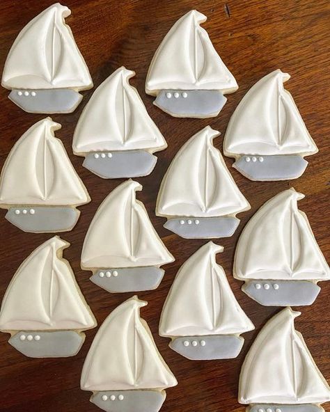 Sailboat Cookies Decorated, Sailing First Birthday, Sailing Birthday Party, Sailboat Birthday Party, Sailboat First Birthday Party, Sailing Cupcakes, Sailing Into One Birthday, Sailboat Baby Shower Theme, Sailing Birthday