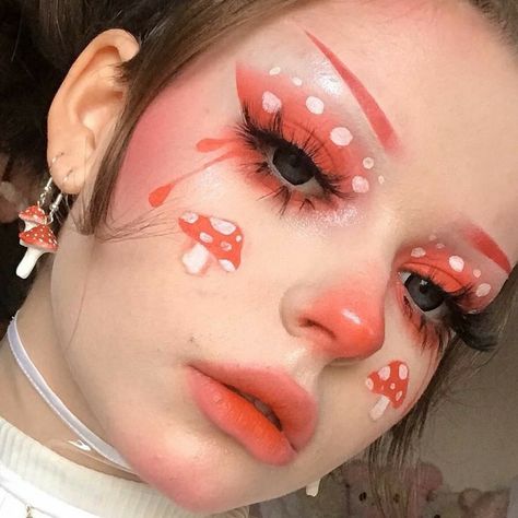 Mushroom Makeup, Halloweenský Makeup, Mekap Mata, Indie Makeup, Cute Eye Makeup, Kawaii Makeup, Face Art Makeup, Graphic Makeup, Swag Makeup