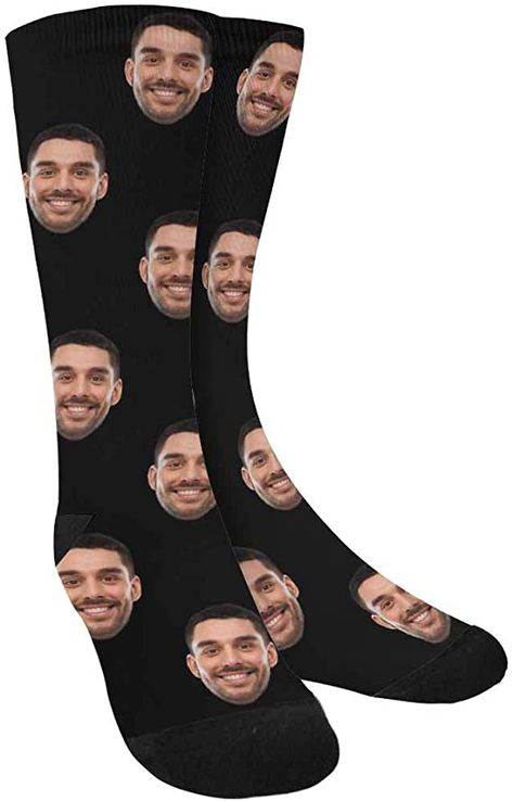 Amazon.com: Custom Faces Print Sublimated Crew Socks Funny Black Photo Socks Printed Outfits, Sublimated Socks, Socks Funny, Bday Gift, Personalized Socks, Black Photo, Blue Photo, Love Your Family, Gift Inspo