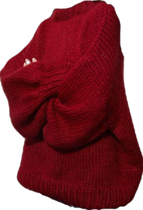 Cute Big Sweaters, Long Clothes For Women, Red Cozy Outfit, Cute Winter Sweater Outfits, Red Chunky Sweater, Dark Red Sweater Outfit Aesthetic, Oversized Sweaters For Women, Red Wool Sweater, Chunky Red Sweater