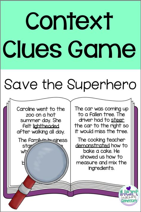 Read about a fun game to practice context clues. Use this game for reviewing how to use context clues to figure out word meaning.    #teachingcontextclues  #contextcluesreview  #contextclueslesson Teaching Context Clues 3rd, Using Context Clues To Determine Meaning, Context Clues Activities 3rd Grade, Context Clues 2nd Grade, Context Clues Activity, Vocabulary Activities Elementary, Teaching Context Clues, Context Clues Games, Context Clues Lesson