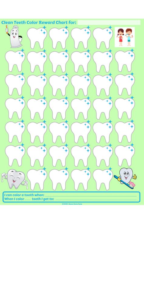 Tooth Brushing Chart Free Printable, Brush Teeth Chart, Teeth Brushing Chart, Tooth Brushing Chart, Kindergarten Addition Worksheets, Tooth Brushing, Teeth Pictures, Tooth Chart, Reward Charts