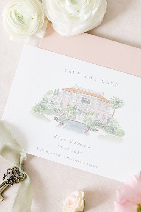 Do You Need To Send Out Save The Dates For Your Wedding? — Olive & Millicent Save For A Wedding, Illustration Save The Date, Wedding Party Proposal, Venue Illustration, Save The Date Designs, Save The Date Card, Watercolor Wedding Invitations, Save The Date Invitations, Save The Dates