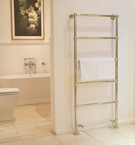 Heated Towel Racks Bathroom, French Bathroom Decor, Towel Rail Ideas, Heated Towel Warmer, Towel Heater, Bathroom Heater, Heated Towel Rack, New House Bathroom, Bathroom Radiators