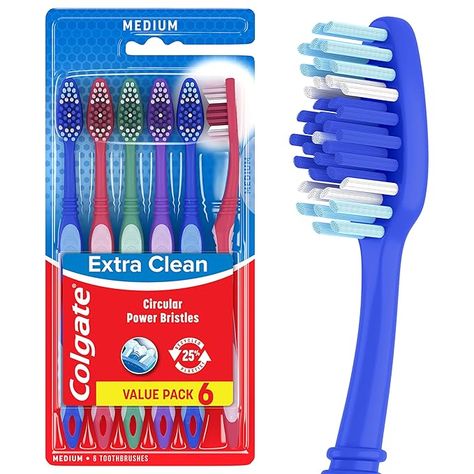 Colgate Extra Clean Toothbrush Colgate Toothbrush, Colgate Palmolive, Gum Recession, Tongue Scraper, Clean Teeth, Tongue Cleaner, Manual Toothbrush, Stained Teeth, Soft Toothbrush