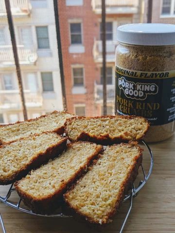 Pork King Good Pork Rind Crumb Bread Best Keto Bread Recipe, Keto Pork Rinds, Low Carb Thanksgiving, Low Carb Stuffing, Pork Rind Recipes, Best Stuffing Recipe, Recipes Using Pork, Keto Stuffing, Keto Bread Recipe