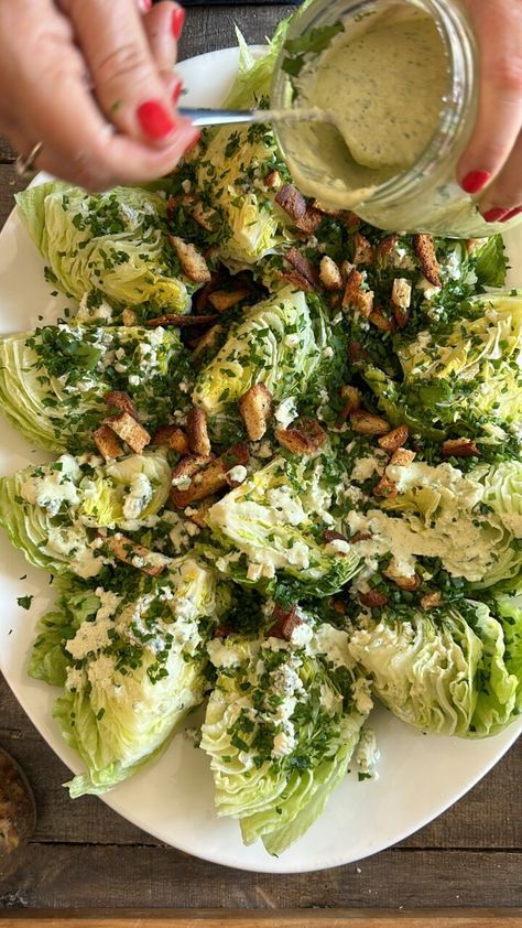 Best Wedge Salad, Wedge Salad, Iceberg Lettuce, Salad Bar, Healthy Salads, Delicious Salads, Grocery List, Summer Salads, Soup And Salad