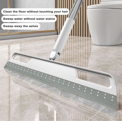 Floor Squeegee Multifunction Magic Broom, 4-in-1 Easily Dry The Floor Surface and Remove Dirt and Hair, pet Hair Remover, Liquid, Glass Wiper, Sweeper Broom for Living Room, Kitchen, Bathroom（Gray） Push Broom, Window Squeegee, Cleaning Robot, Dust Mop, Washing Windows, Broom And Dustpan, Clean Tile, Grey Bathrooms, Diy Household