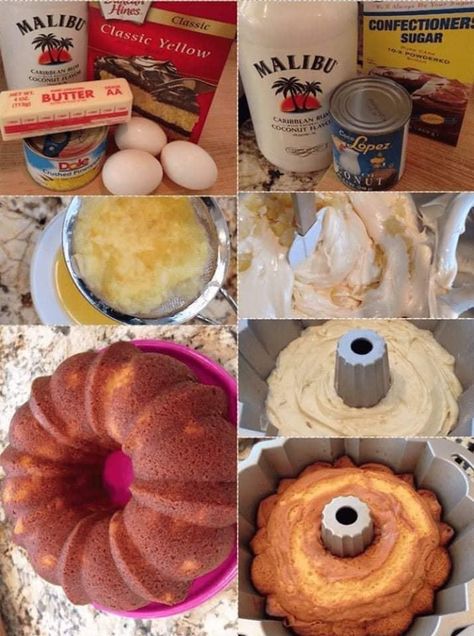 Pina Colada Rum Cake Recipe, Golden Butter Cake, Rum Cake Recipe Easy, Potluck Recipes Dessert, Pina Colada Rum, Coconut Caramel Sauce, Pina Colada Cake, Rum Cake Recipe, Pina Colada Recipe