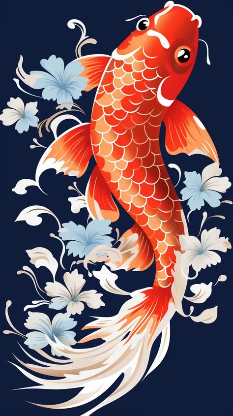 Marimekko Design Ikan Koi Aesthetic, Ikan Koi Art, Art Geisha, Koi Dragon, Koi Painting, Koi Fish Designs, Ikan Koi, Koi Art, Chinese Landscape Painting