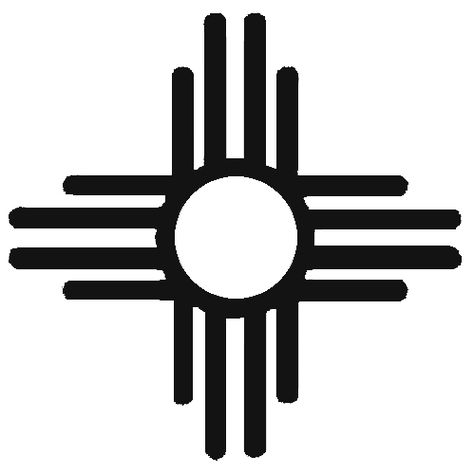 "The sun sign, with rays pointing in the four directions, is a symbol of Native Americans. We display this symbol to remind us of our connec... Native Symbols, Zia Symbol, Indian Symbols, Apache Indian, Sun Symbol, Native American Symbols, American Symbols, Native American Design, 1 Tattoo