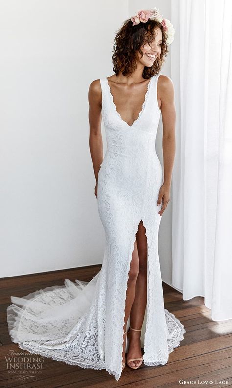 Grace Love, V Neck Wedding Dress, Grace Loves Lace, Standard Dress, Gowns Online, Lace Wedding Dress, Lace Panelled, Sheer Lace, Sheath Wedding Dress