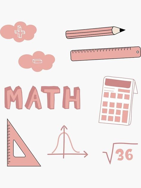 Cute Study Stickers, Math Binder Cover, Math Binder, School Binder Covers, Math Wallpaper, Math Design, School Book Covers, Remove Bg, School Binder