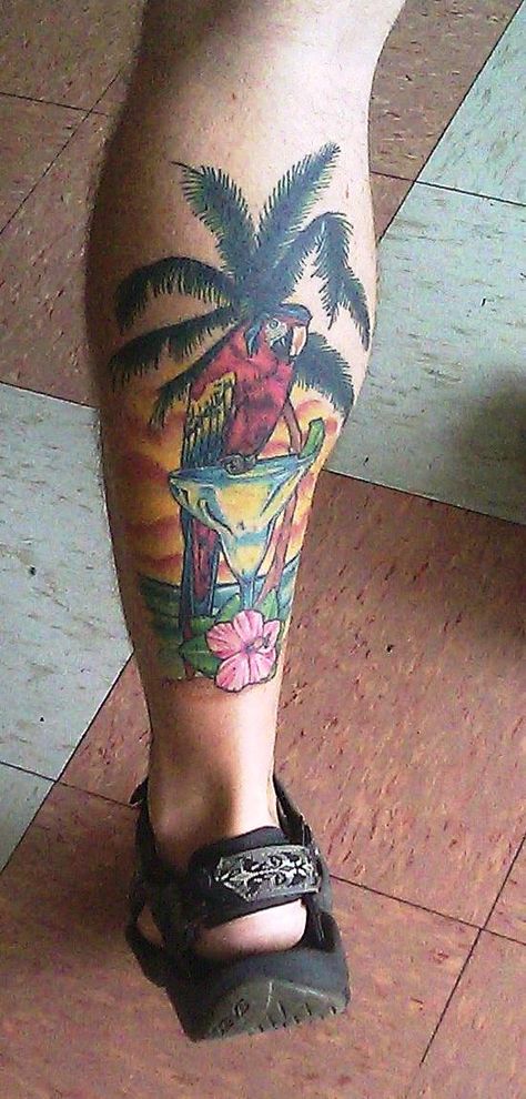 ❦ a touch of Margaritaville Margaritaville Tattoo Ideas, Jimmy Buffett Tattoo Ideas, Jimmy Buffett Tattoo, Beachy Tattoos, Beach Tattoos, Parrot Tattoo, Tiki Tattoo, Sun Tattoo Designs, Tiki Style