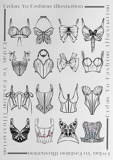 Dress Shapes Drawing, How To Draw Corset Dress, Fashion Sketches Tops, Top Ideas Drawing, Corset Sketch Fashion Illustrations, Clothes Drawing Ideas Fashion Sketches, Corset Design Sketch, Clothes Drawing Dress, Clothing Design Sketches Inspiration