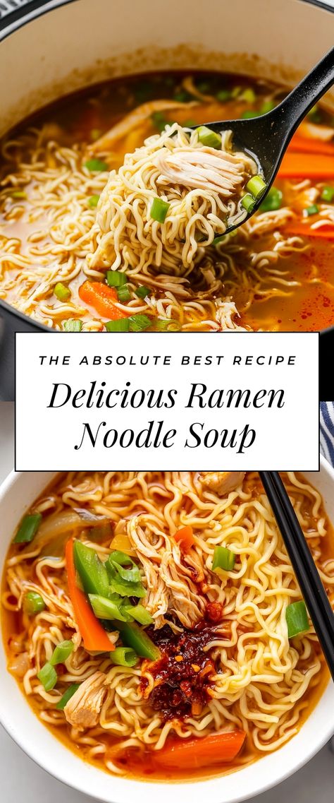 Image for Delicious Ramen Noodle Soup Rice Ramen Noodle Recipes Soup, Dumplings And Ramen, Instapot Ramen Noodle Recipes, Doctored Up Ramen Noodles, Soup Noodles Recipe, Homemade Ramen Recipes Easy, Ramen Dumpling Soup, Homade Ramen, Chicken Ramen Noodle Recipes Soups