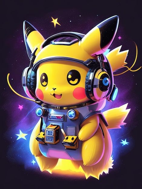 Photo adorable pokemon monsters in galax... | Premium Photo #Freepik #photo #kawaii #cute-kawaii #adorable #pikachu Pikachu Pictures, Adorable Pokemon, Photo Kawaii, Pokemon Photo, Pikachu Wallpaper, Cute Pikachu, Pokemon Pikachu, Pokemon Drawings, Psd Icon