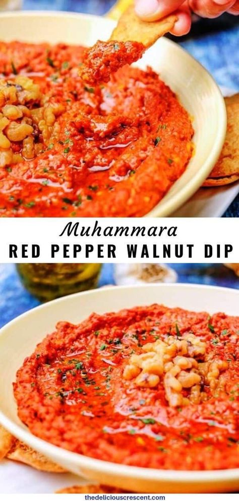 Muhammara Recipe, Roasted Red Pepper Dip, Red Pepper Dip, Pepper Dip, Stuffed Pepper Dip, Sandwich Spread, Low Carb Appetizers, Keto Friendly Desserts, Low Carb Vegan