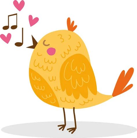 Objectbird001 Royalty Free Vector Image - VectorStock Embroidery Birds, Music Bird, Bird Singing, Sheet Cake Designs, Bird Vector, Bird Paintings, Nursery Paintings, Cute Cartoon Characters, Bird Embroidery