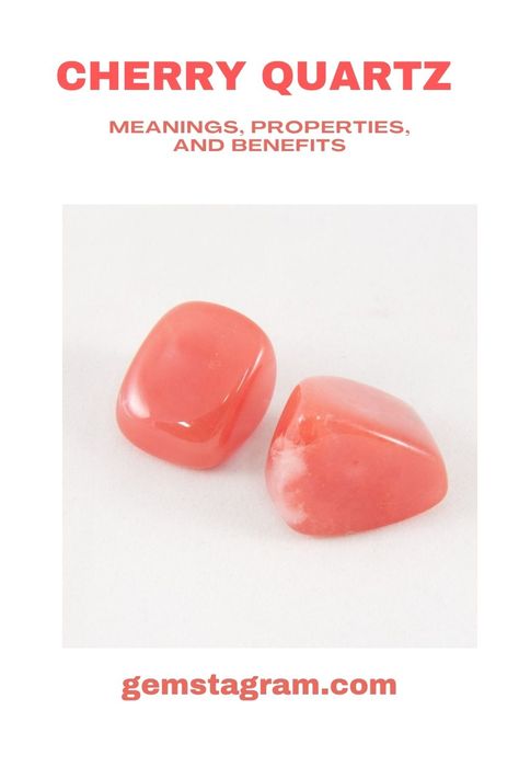 Quartz is one of the most powerful and versatile stones that have strong healing properties.. #Cherry-Quartz #gem #healinggems #crystalline #crystaladdict Cherry Quartz Crystal Meaning, Cherry Quartz Meaning, Wizard Spells, Rose Quartz Meaning, Crystal Magick, Ios Screen, Quarts Crystal, Quartz Properties, Red Cherry Blossom