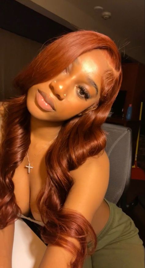 Ginger Ombre, Black Women Hair Color, Cute Birthday Outfits, Hair Color For Women, Ombre Wigs, Brown Wig, Braided Hairstyles For Black Women, Side Part, Ginger Hair