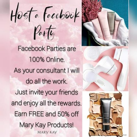 Want to earn free product? Have friends that enjoy pampering products! Mary Kay Party Invitations, Mary Kay Online Party, Mary Kay Facebook Party, Mary Kay Hostess, Hostess Wanted, Pink Pins, Mary Kay Facebook, Mary Kay Inspiration, Mary Kay Holiday