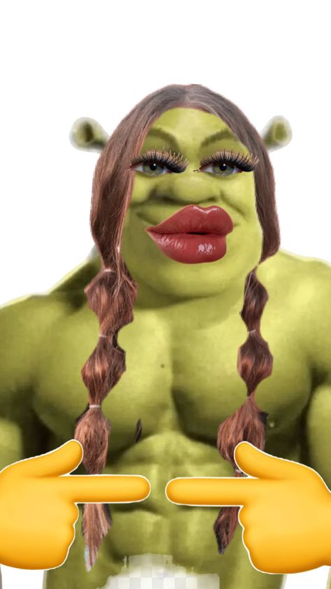 Shrek Funny Memes, Goofy Hairstyles, Shrek Memes Funny, Shrek Core, Slay Shrek, Shrek Nails, Preppy Shrek, Baddie Shrek, Preppy Characters