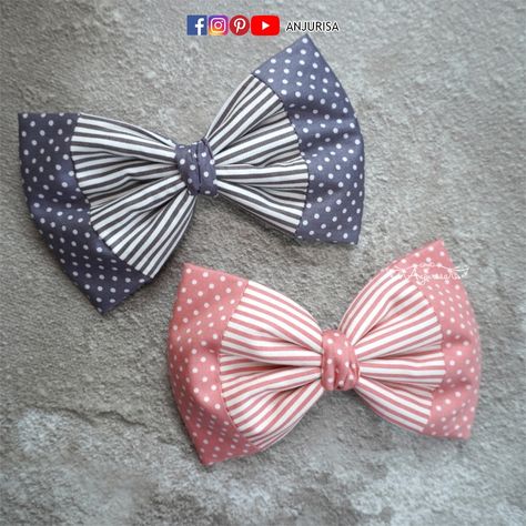 Fabric Bows Diy Tutorials, How To Make Hair Bows With Fabric, Fabric Hair Bow Tutorial, Make A Hair Bow, Fabric Hair Bow, Dog Bandanna, Hair Bow Tutorial, Cotton Hair, Asia Fashion