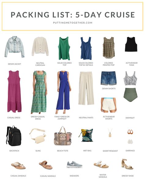 We created a packing list for a cruise to somewhere warm, plus two more destinations: to the beach and to Europe! Cruise Packing List 2023, Carribean Cruise Outfits, Cruise Packing List Caribbean, Cruise Vacation Outfits, Cruise Packing Checklist, Cruise Outfits Caribbean, Cruise Wardrobe, Cruise Packing List, Cruise Attire