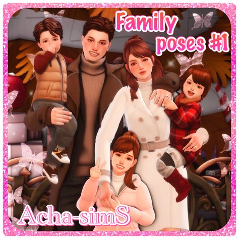 Acha Family poses #1 (20/12/20) - The Sims 4 Mods - CurseForge Twins Posing, Sims 4 Family, Sims 4 Children, Group Poses, Tumblr Sims 4, Free Sims, Sims 4 Cc Folder, Family Poses, Sims 4 Gameplay