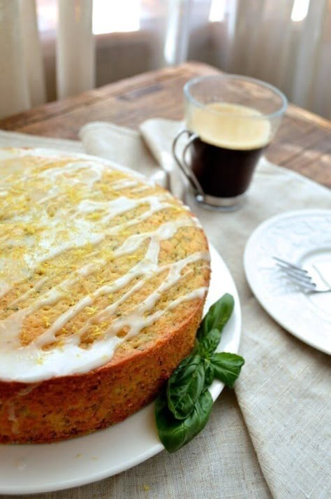 Lemon Basil Yogurt Cake Recipe - The Woks of Life Basil Cake, Unique Recipes Desserts, Yogurt Popsicles, Woks Of Life, The Woks Of Life, Basil Recipes, Fruit Yogurt, Vanilla Cake Mixes, Berry Cake