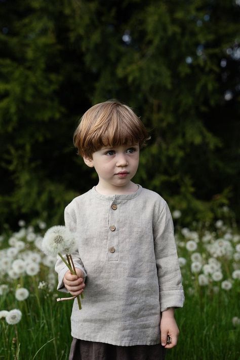 Boys Linen Shirt, Shirt Linen, Simple Shirts, Toddler Boy Outfits, Linen Clothes, Kimono Fashion, Tee Dress, Linen Shirt, Unisex Shirt