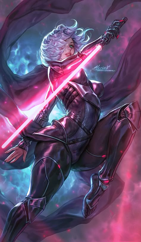 Star Wars Oc Female, Star Wars Sith Female, Ahsoka Tano Art, Sith Inquisitor, Jedi Armor, Female Jedi, Star Wars Sith, Dark Side Star Wars, Super Powers Art