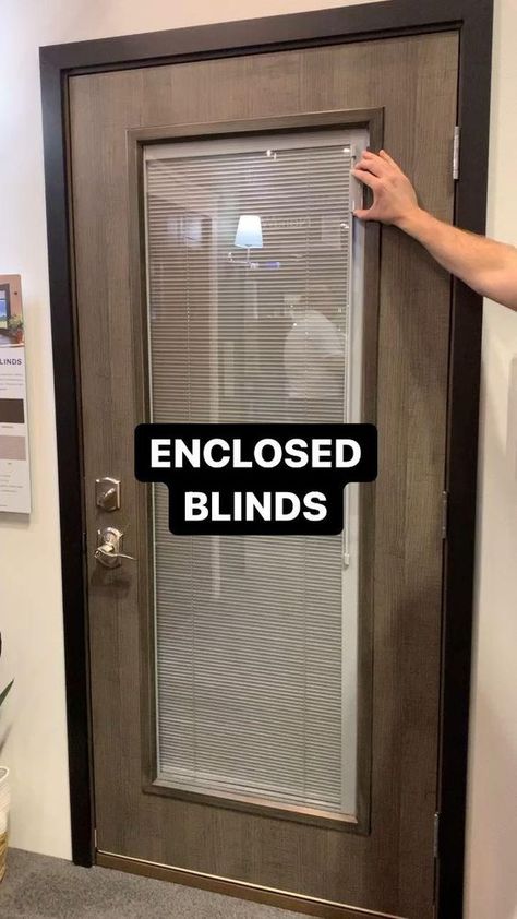 Our Enclosed Blinds door glass features blinds inside the glass, meaning you can adjust your privacy and not have to worry about time-consuming cleaning. This door glass is great for all entryways on your home's exterior. Back Door With Blinds Inside, Blinds Inside Door, Glass Door With Blinds Inside, Kitchen Door Shades, Door Blinds Curtains, Blinds Inside Sliding Glass Door, Glass Exterior Door With Blinds, Door Blinds Inside, Glass Door Blinds Ideas